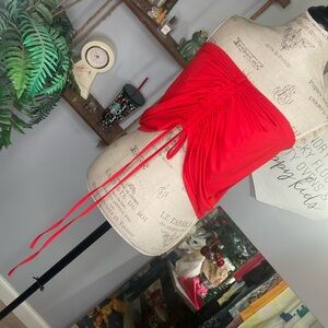 Red  XL Halter Top w/ Adjustable Drawstring at Bust